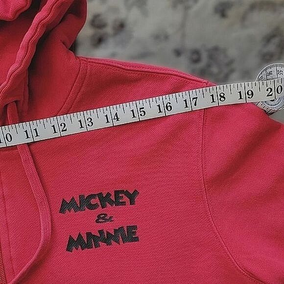 Vtg Y2K red Mickey & Minnie Coney Island official Disney zip up hoodie - Picture 10 of 16
